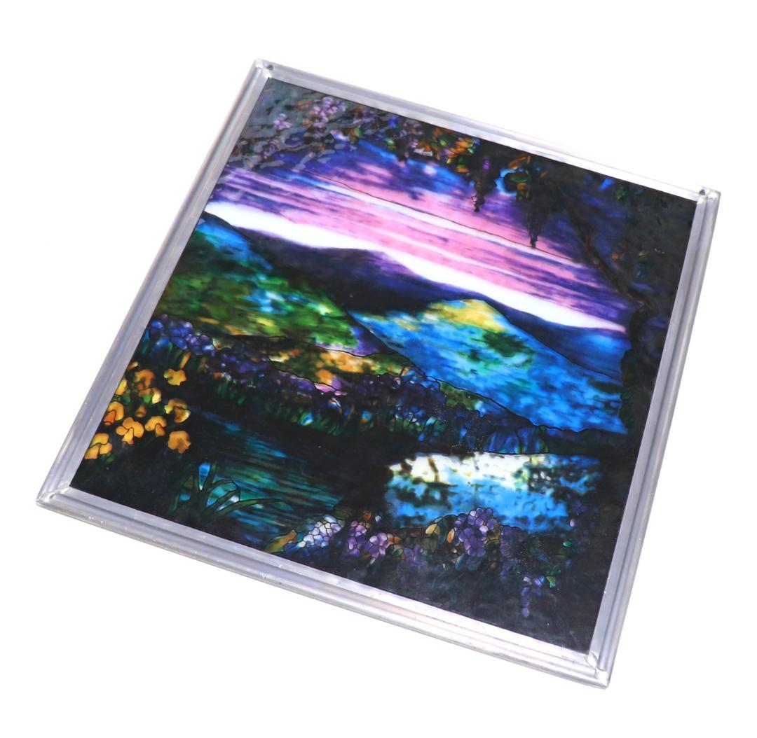 ルイス・C・ティファニー ヴィンテージ ステンドグラス 雄大な山々の