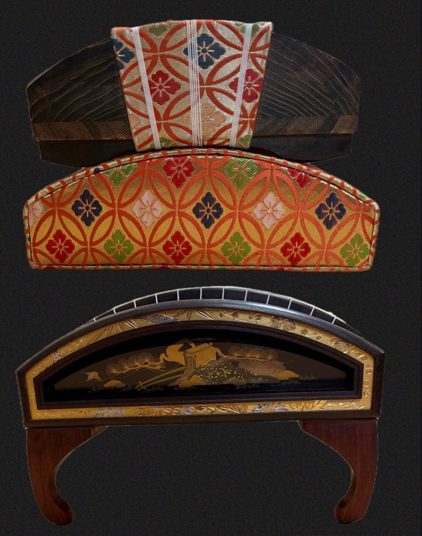 【kei様】専用 紅木仕上げ 金口前（銘有り）蒔絵 並甲 ベタ巻 13絃 琴