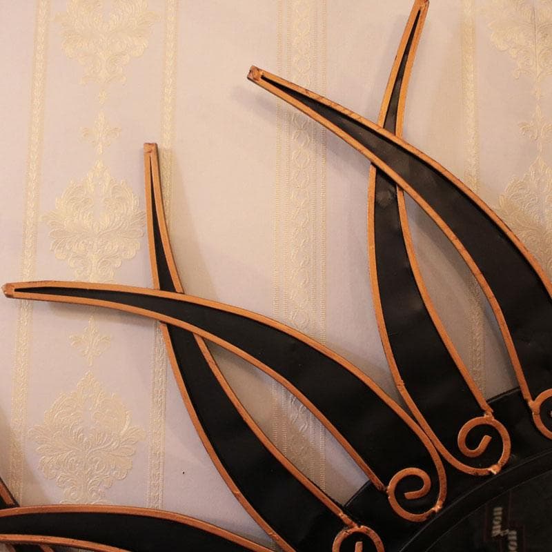 イタリア製 ブラックサン 壁掛けミラー 鏡 アイアン 120-323