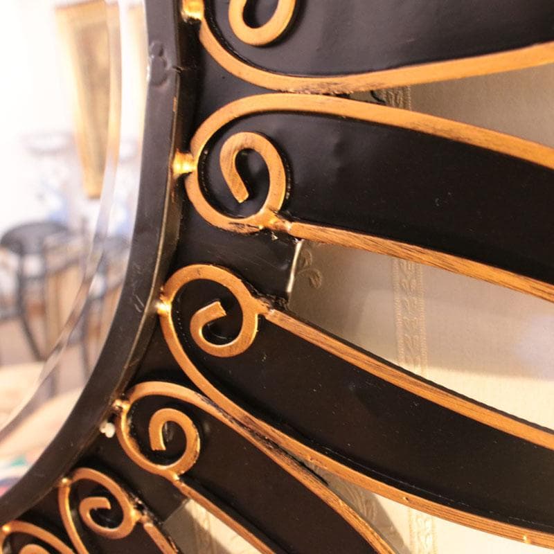 イタリア製 ブラックサン 壁掛けミラー 鏡 アイアン 120-323