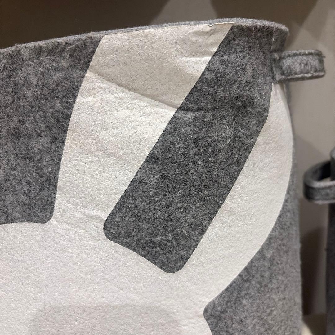 CUNE ウサギ フェルト製ラウンドボックス バケツ型収納ケース 大小2個セット