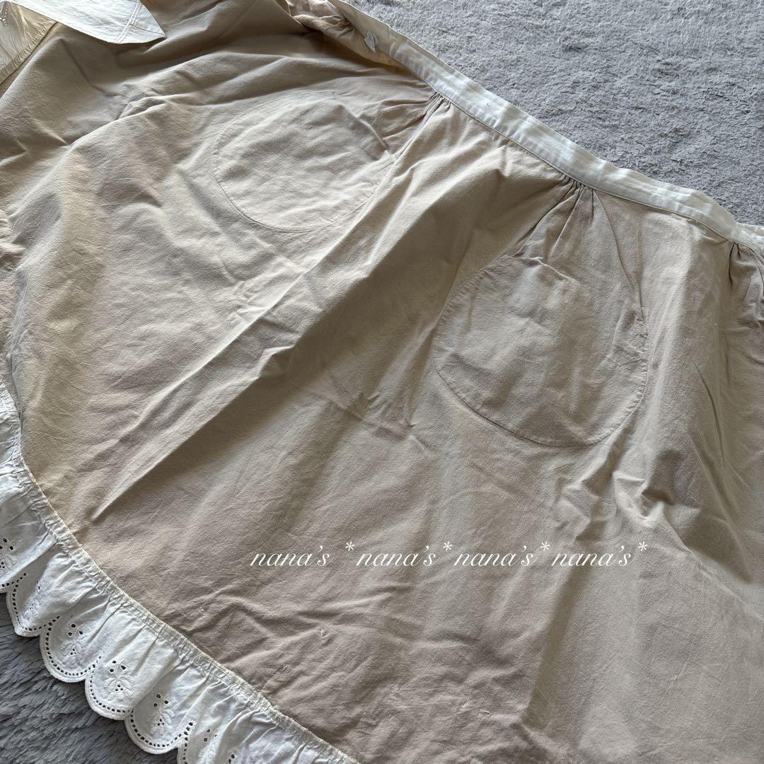 POTECHINO ポテチーノ 2段フリル お花モチーフ エプロン 前掛けレース