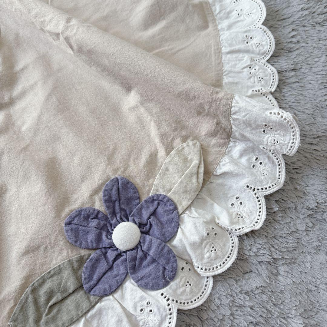 POTECHINO ポテチーノ 2段フリル お花モチーフ エプロン 前掛けレース