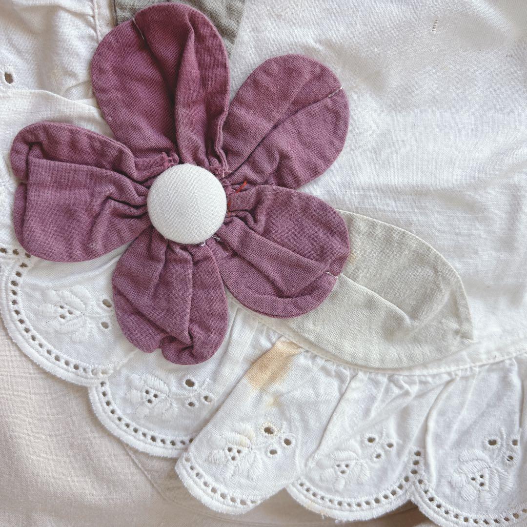 POTECHINO ポテチーノ 2段フリル お花モチーフ エプロン 前掛けレース