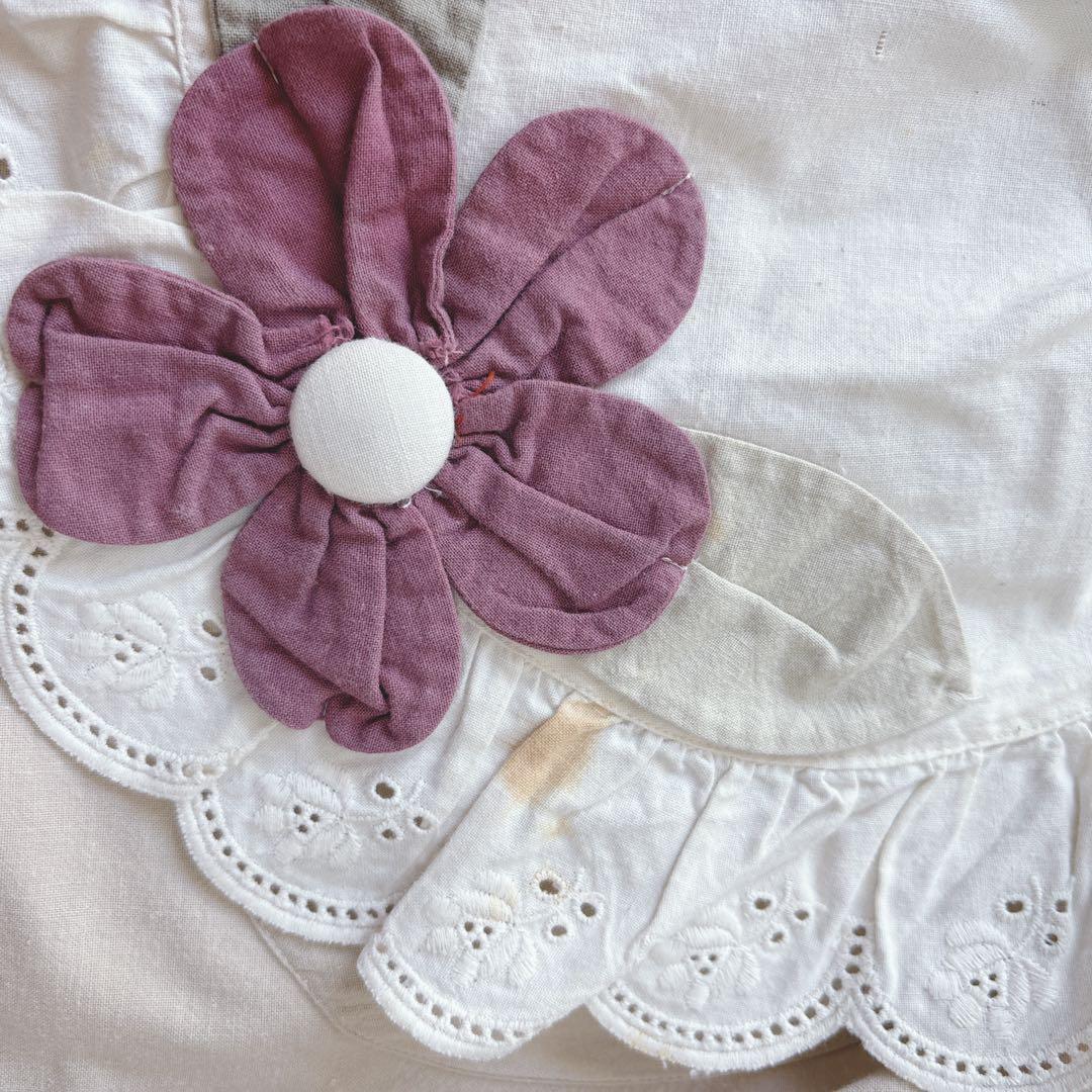 POTECHINO ポテチーノ 2段フリル お花モチーフ エプロン 前掛けレース