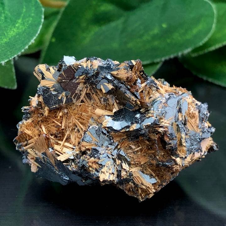 ブラジル産 太陽タイチンゴールドルチル結晶原石 y1304