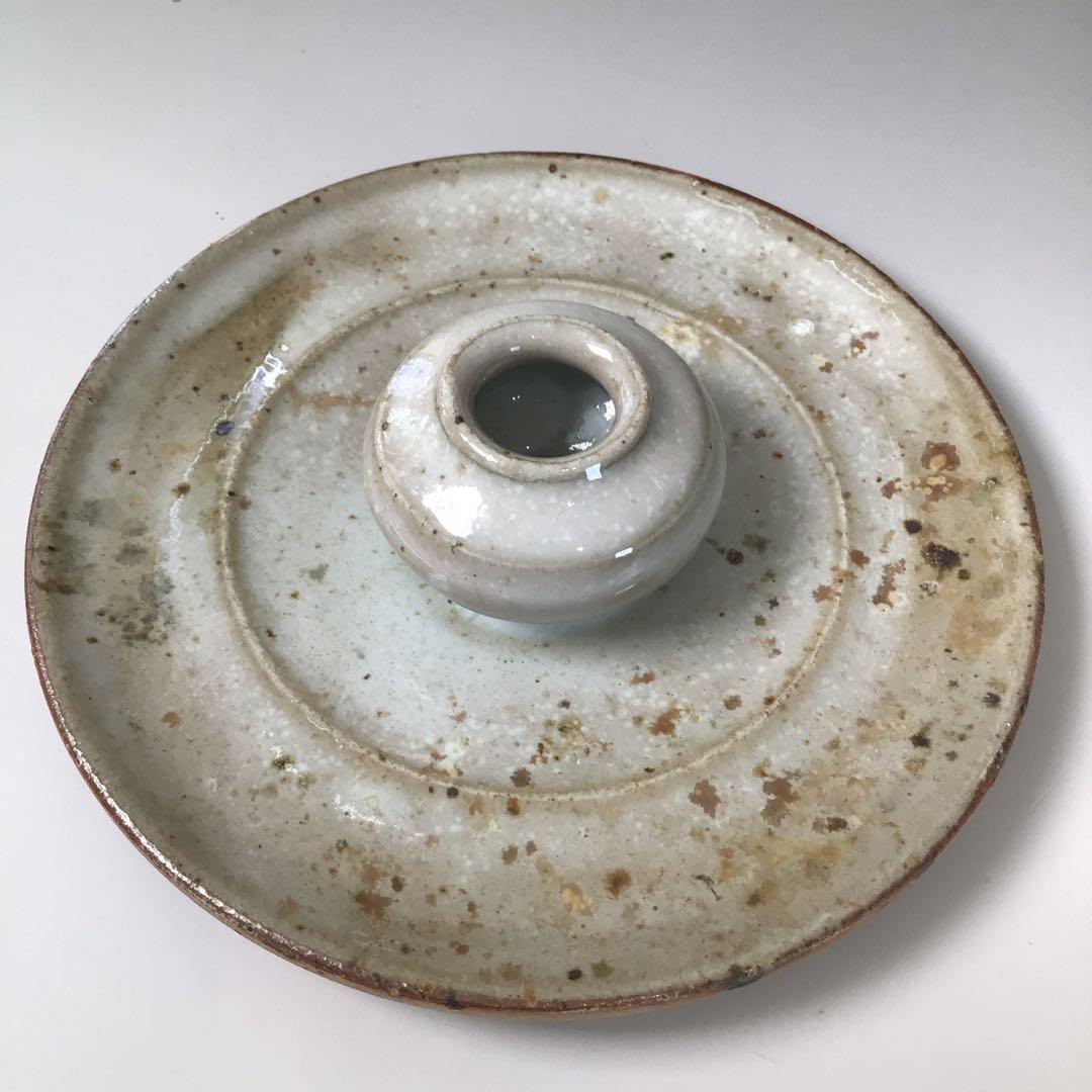 Ｒ８５４　水指　『萩焼』『高見世清光造』『耳付水指』　共箱　茶道具