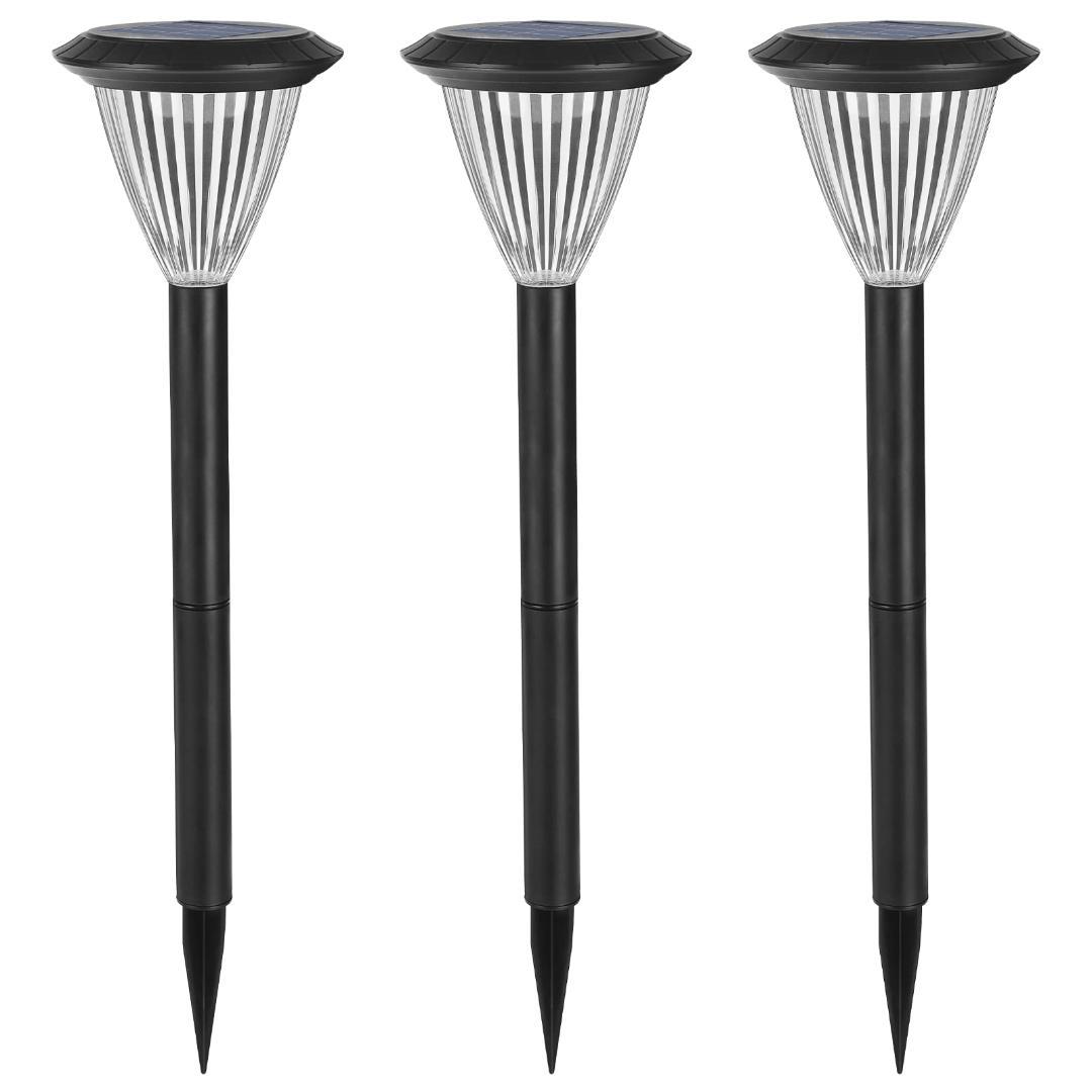 ガーデニングライト 3個組ホワイト 翌朝まで長持ち点灯する