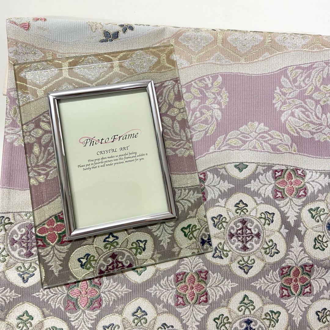 フォトフレーム ガラス製 正絹帯地使用 新品 未使用品