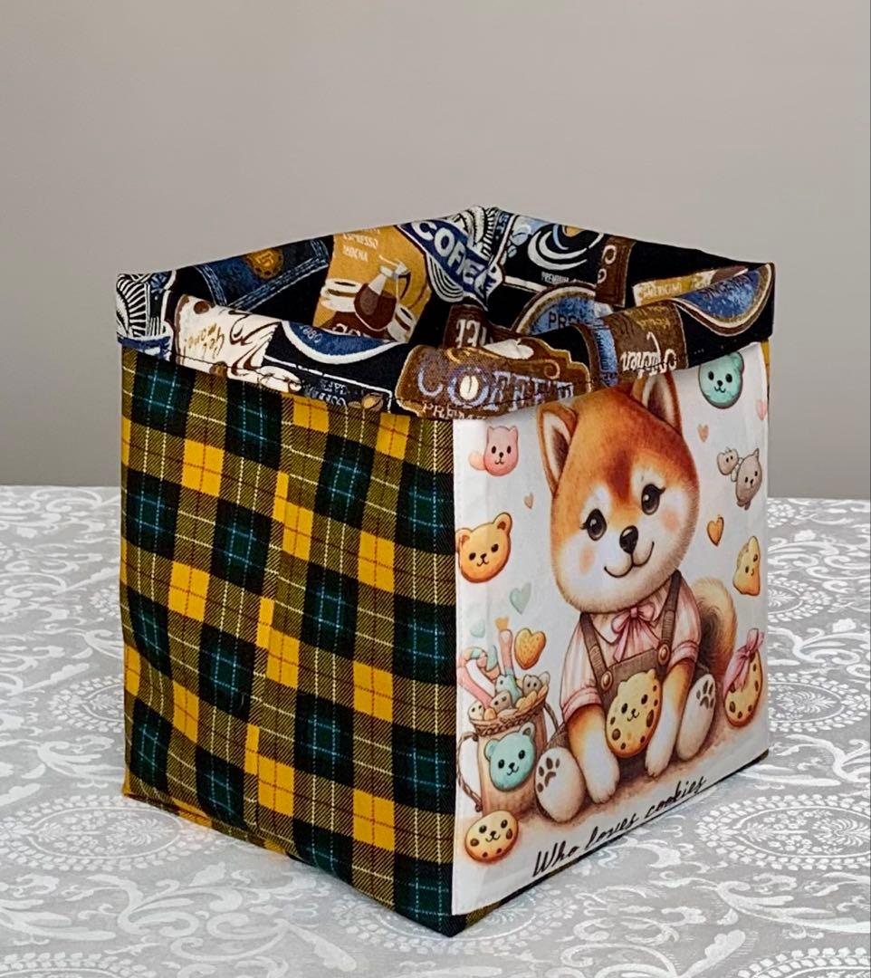 豆柴助　ティーカップに入った可愛い仔犬と紫陽花　トートバッグ　小物入れ