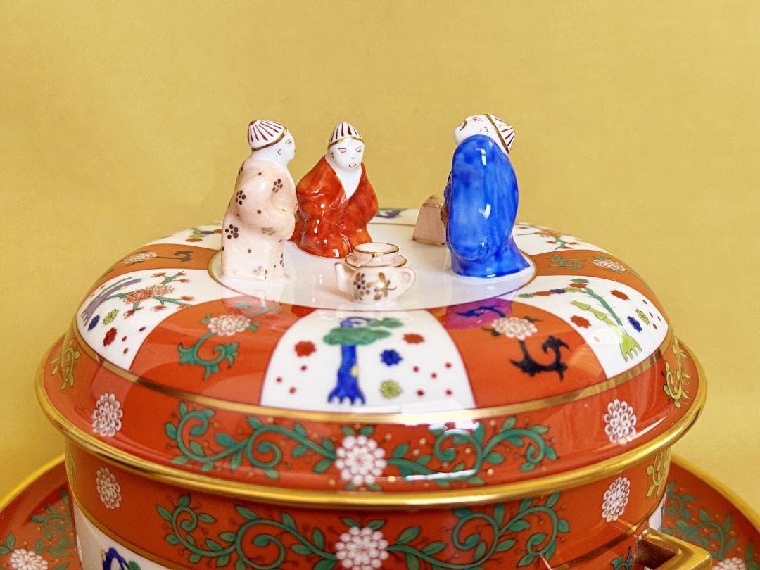 ヘレンド 西安の赤/ゲデレ 茶会ボックス トレイ付マンダリン マスター