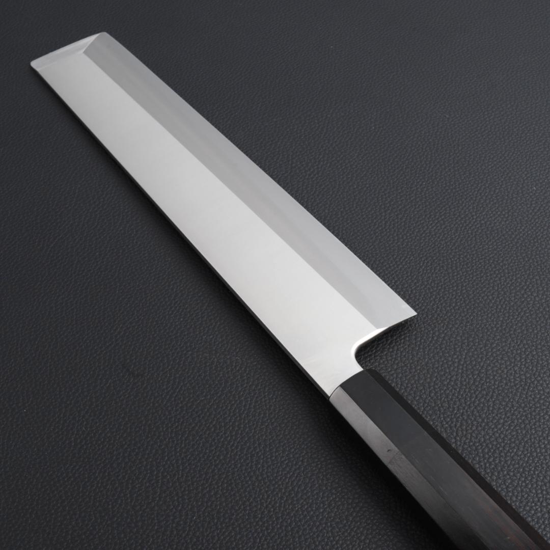 8992 角型薄刃包丁 8寸 刃は究極の切れ味 刺身包丁 黒檀黒水牛角八角柄