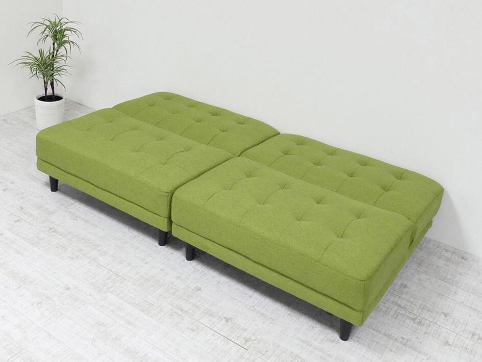 New離せるソファーベッド (グリーンティー)　グリーン緑色系