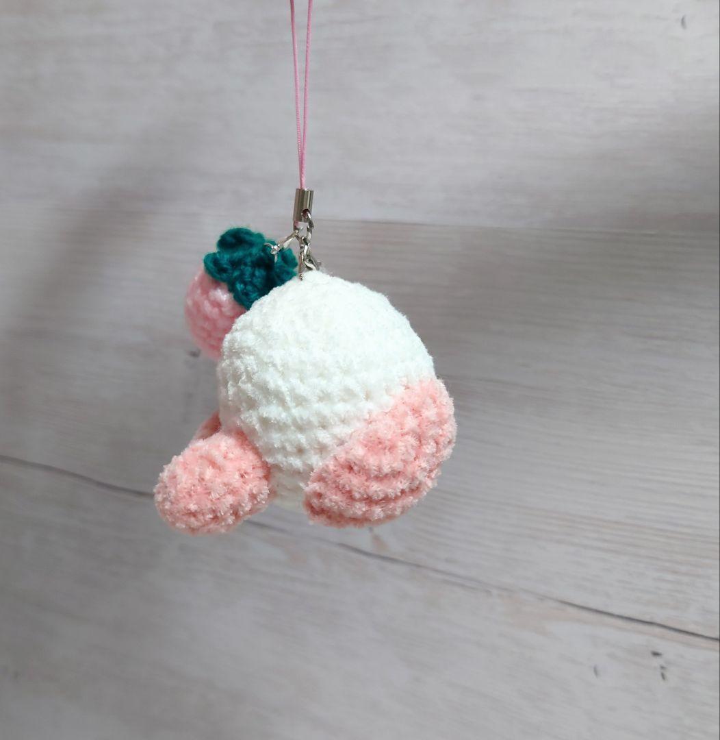 【オーダー承ります】あみぐるみ シマエナガ　イチゴ　いちご　苺　ストラップ