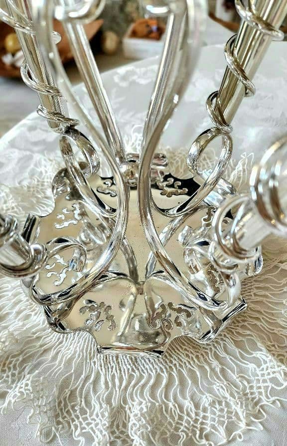 純銀P ③ イパーン センターピース フラワーベース 花器 アンティーク 英国