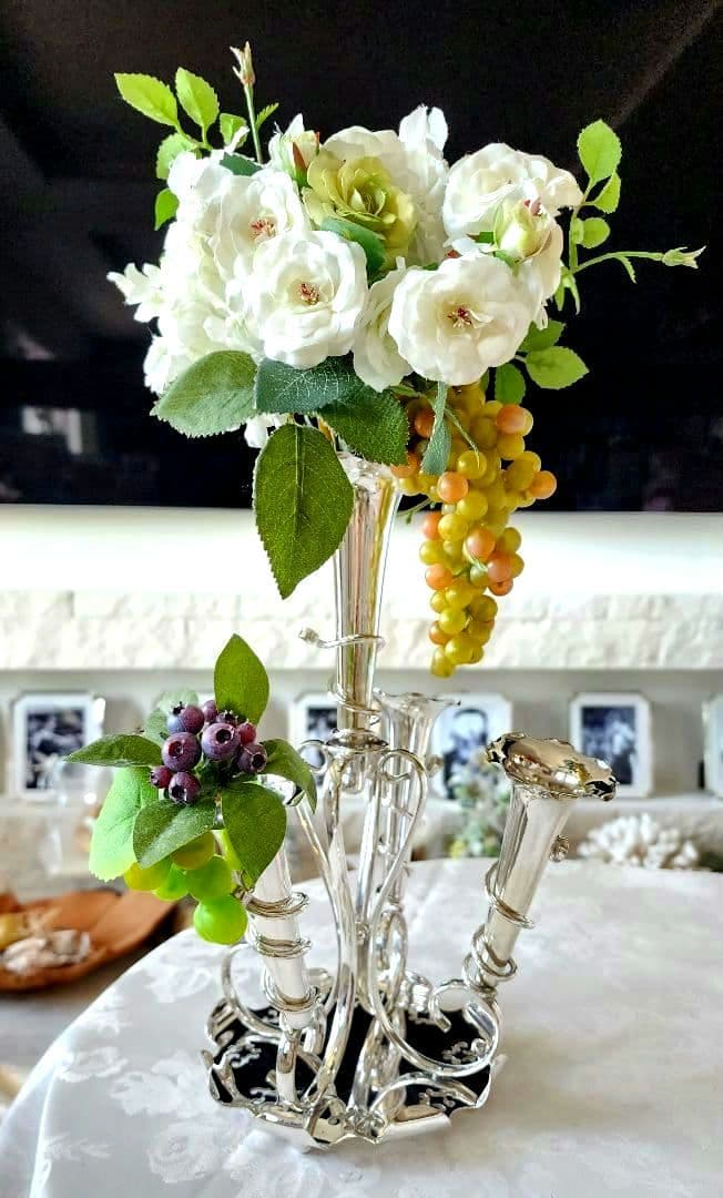 純銀P ③ イパーン センターピース フラワーベース 花器 アンティーク 英国