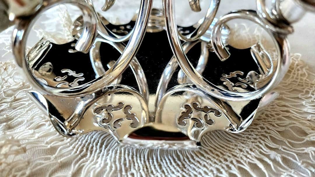 純銀P ③ イパーン センターピース フラワーベース 花器 アンティーク 英国