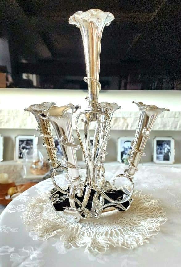 純銀P ③ イパーン センターピース フラワーベース 花器 アンティーク 英国