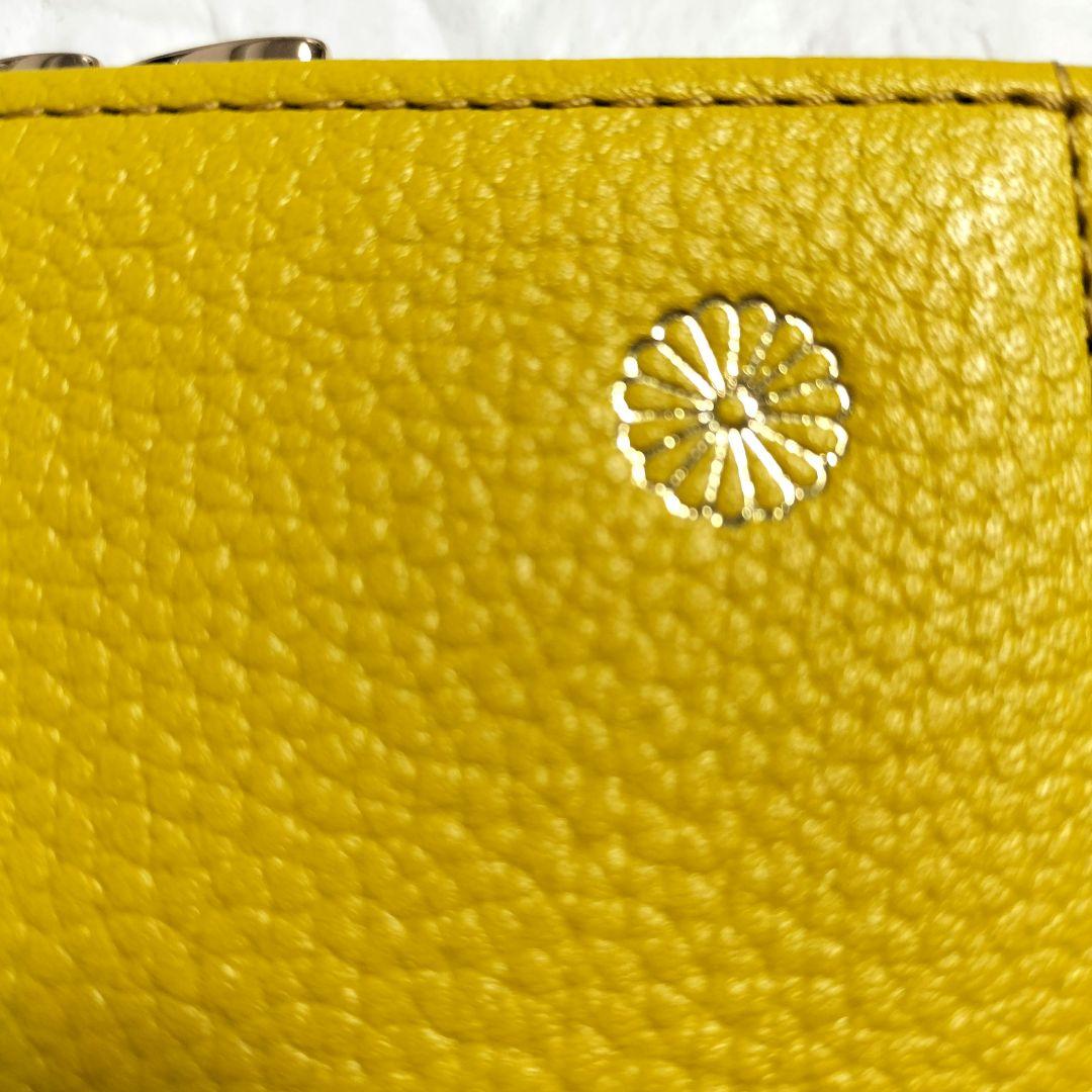 皇居 財布 二つ折り財布 がま口財布 本革 イエロー 開運 - メルカリ