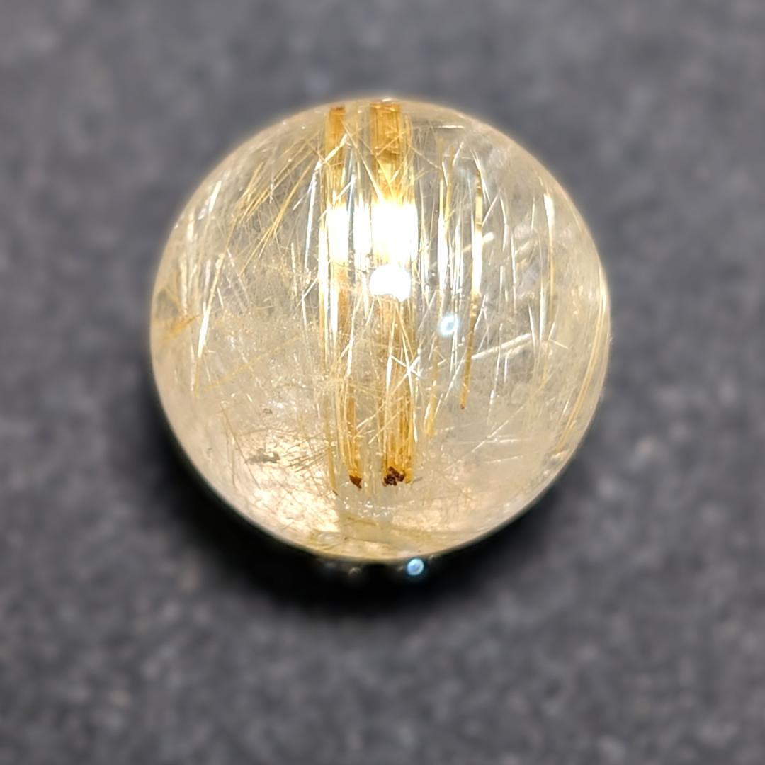 一点物 キラキラ輝く タイチンルチル 13ミリ 1粒売り 貫通穴あり お守り