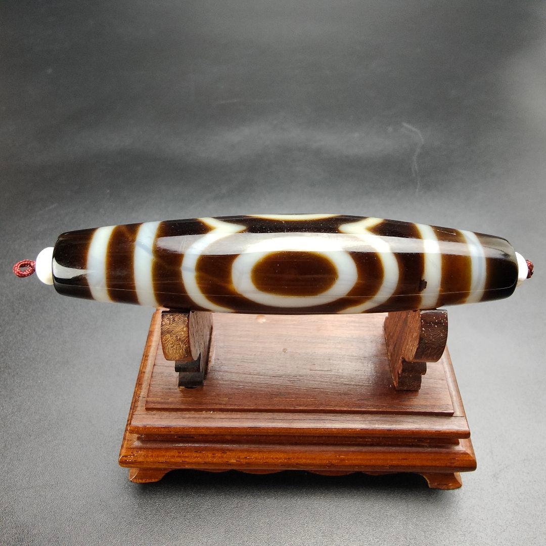 14.超レア物　特大至純三眼天珠　天然石　魔除け　開運　チベット　御守　占い