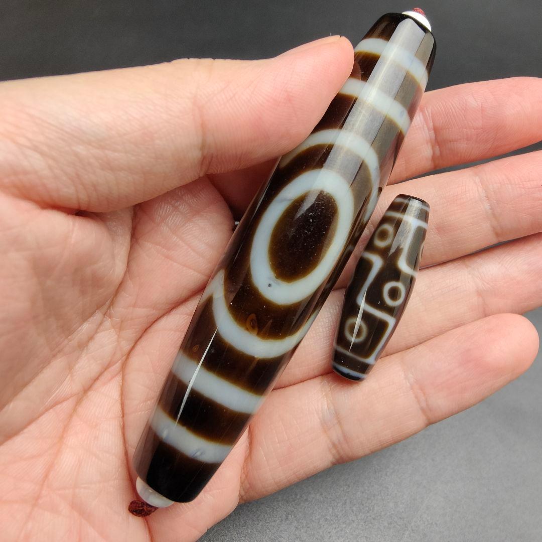 14.超レア物　特大至純三眼天珠　天然石　魔除け　開運　チベット　御守　占い