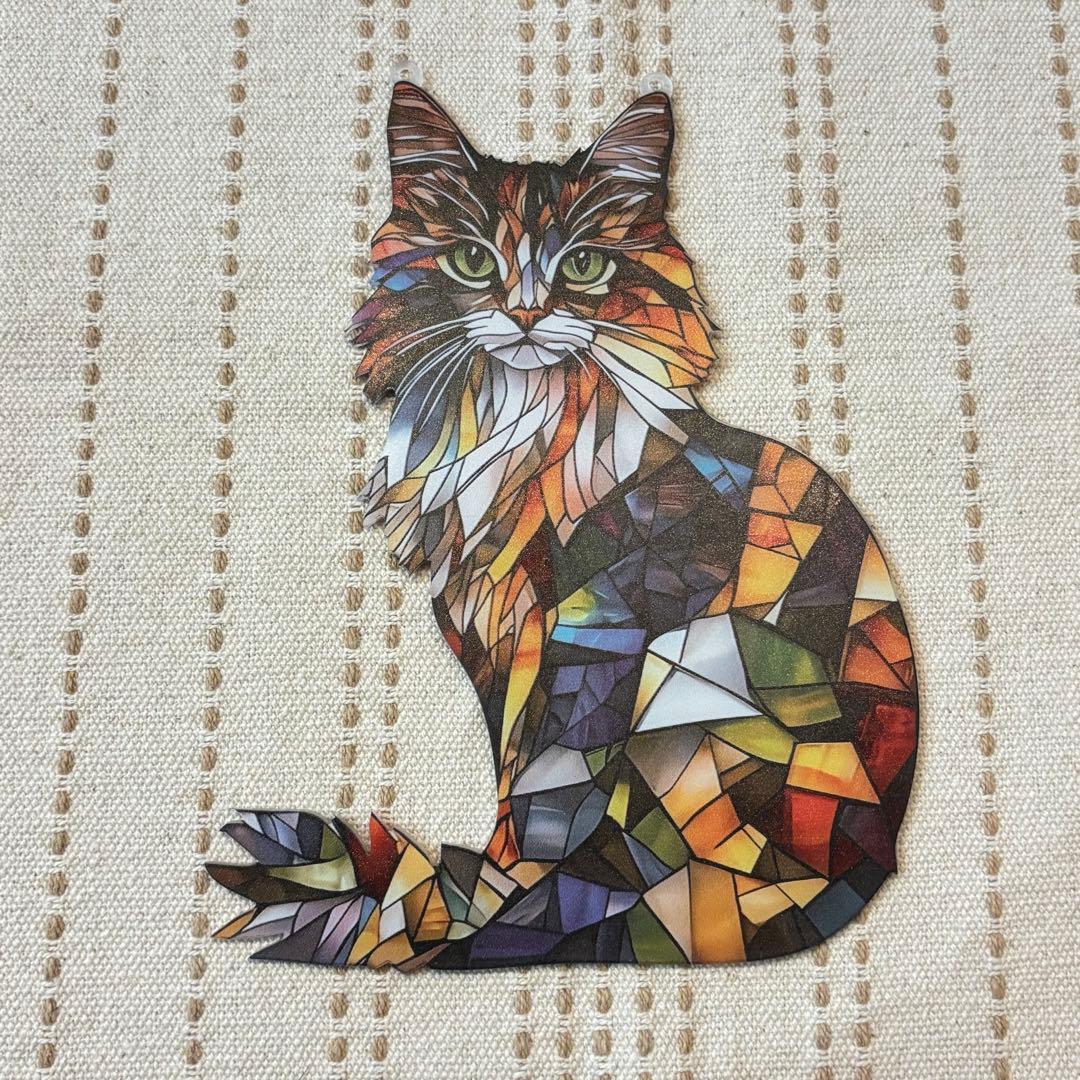 サンキャッチャー 猫 愛猫家 ペット ステンドグラス 開運 インテリア