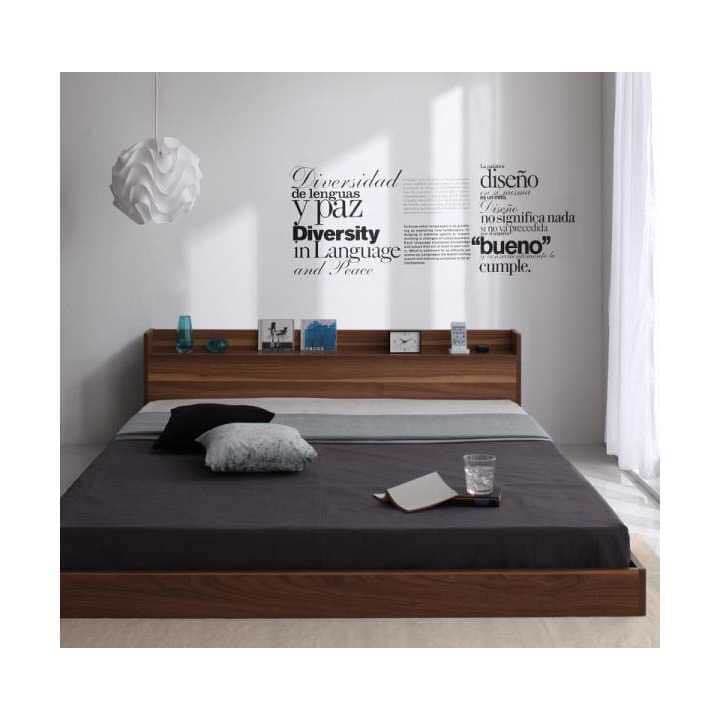 オープン記念価格　マットレス・　棚・コンセント付きフロアベッド　シングル