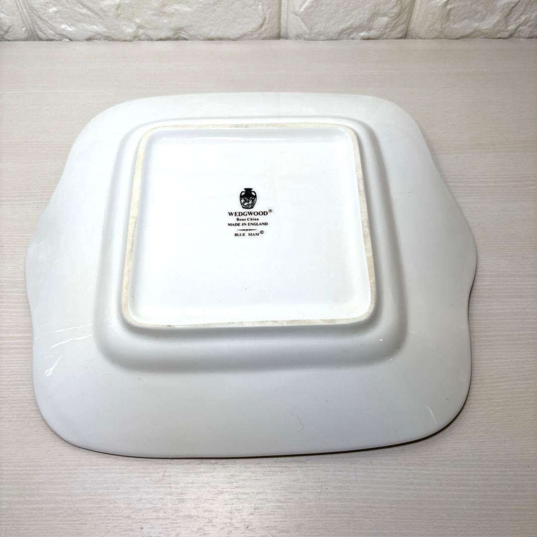 ウエッジウッド 廃盤品 ブルーサイアム B&Bプレート 角皿 金彩 希少 レア