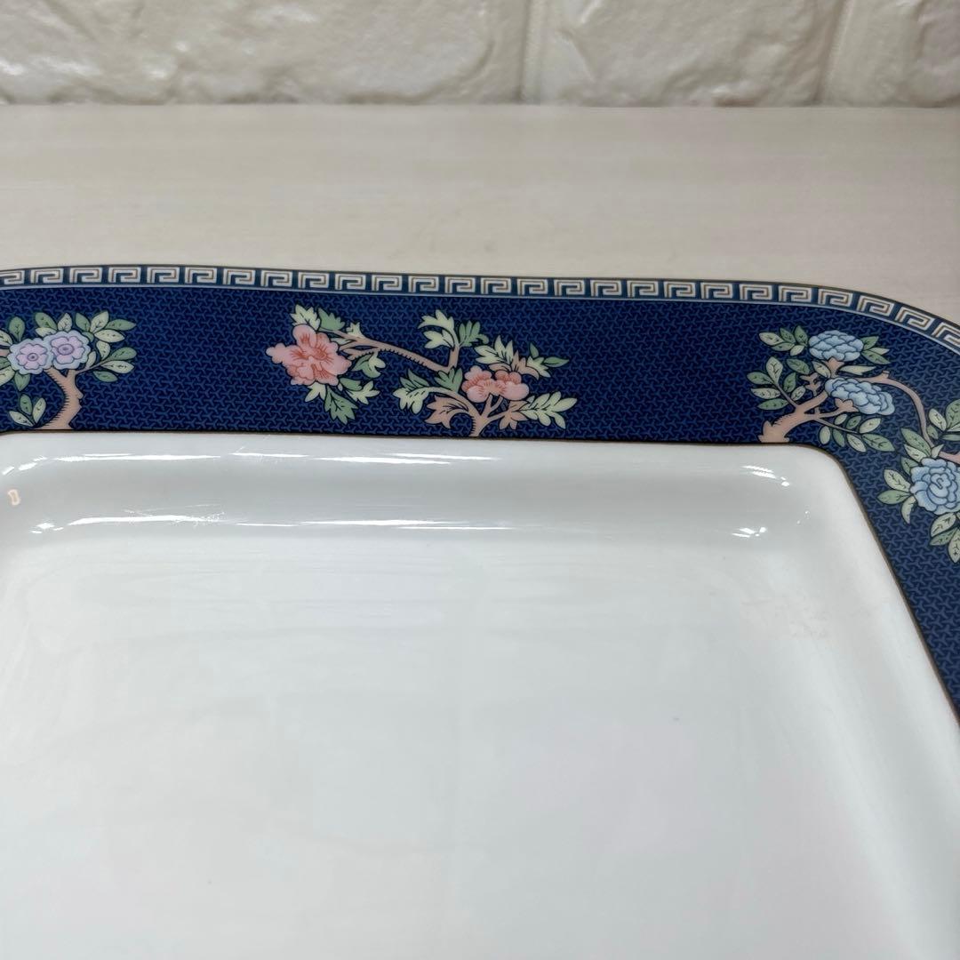 ウエッジウッド 廃盤品 ブルーサイアム B&Bプレート 角皿 金彩 希少 レア