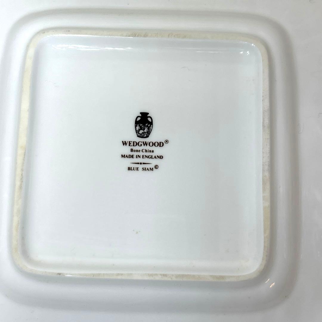 ウエッジウッド 廃盤品 ブルーサイアム B&Bプレート 角皿 金彩 希少 レア