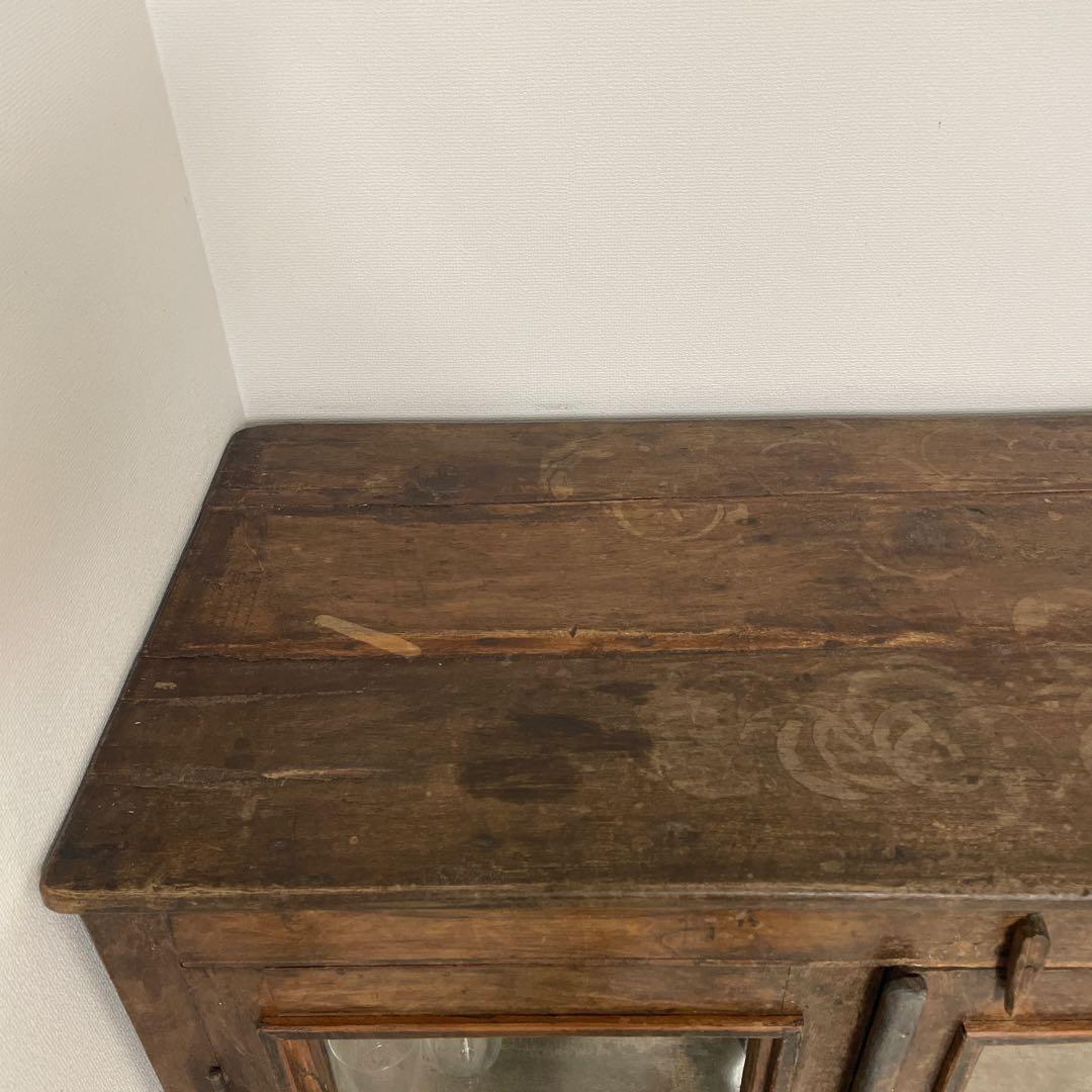 アンティーク　食器棚　本棚　シェルフ　キャビネット