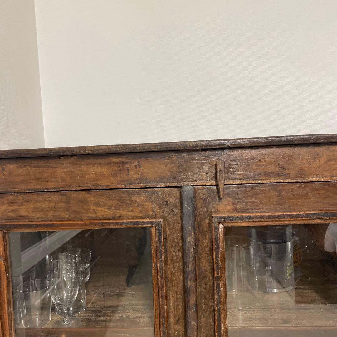 アンティーク　食器棚　本棚　シェルフ　キャビネット