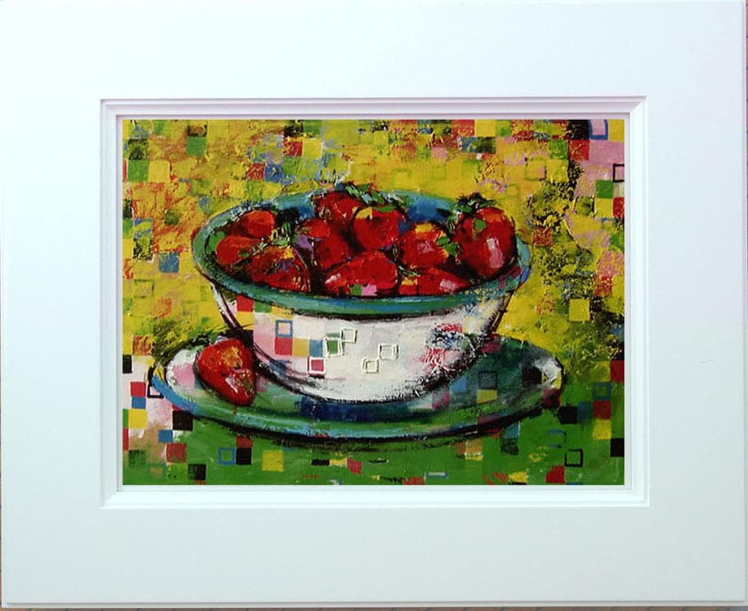 油絵 菅家令子 絵 絵画インテリア額付(黒) uF6-061003 静物フルーツ