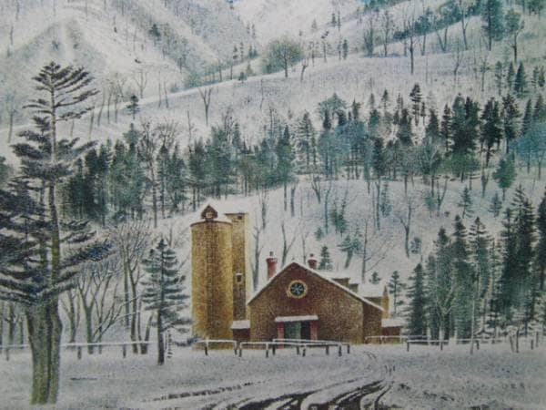 岡鹿之助、【雪】、希少な大判額装用画集より、美品、日本人画家、新品