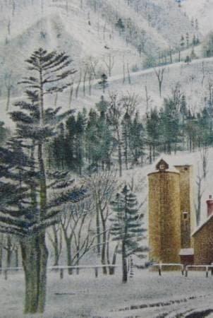 岡鹿之助、【雪】、希少な大判額装用画集より、美品、日本人画家、新品