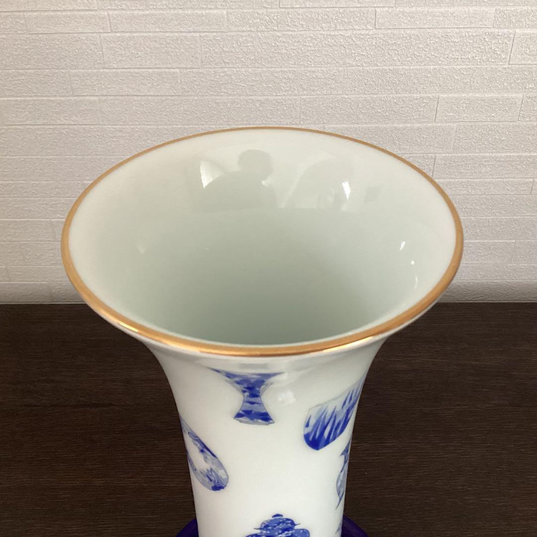 深川製磁　ブルーチャイナ　花瓶