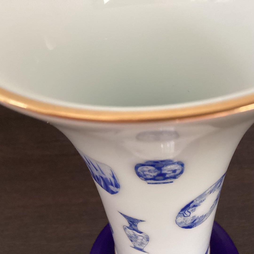 深川製磁　ブルーチャイナ　花瓶