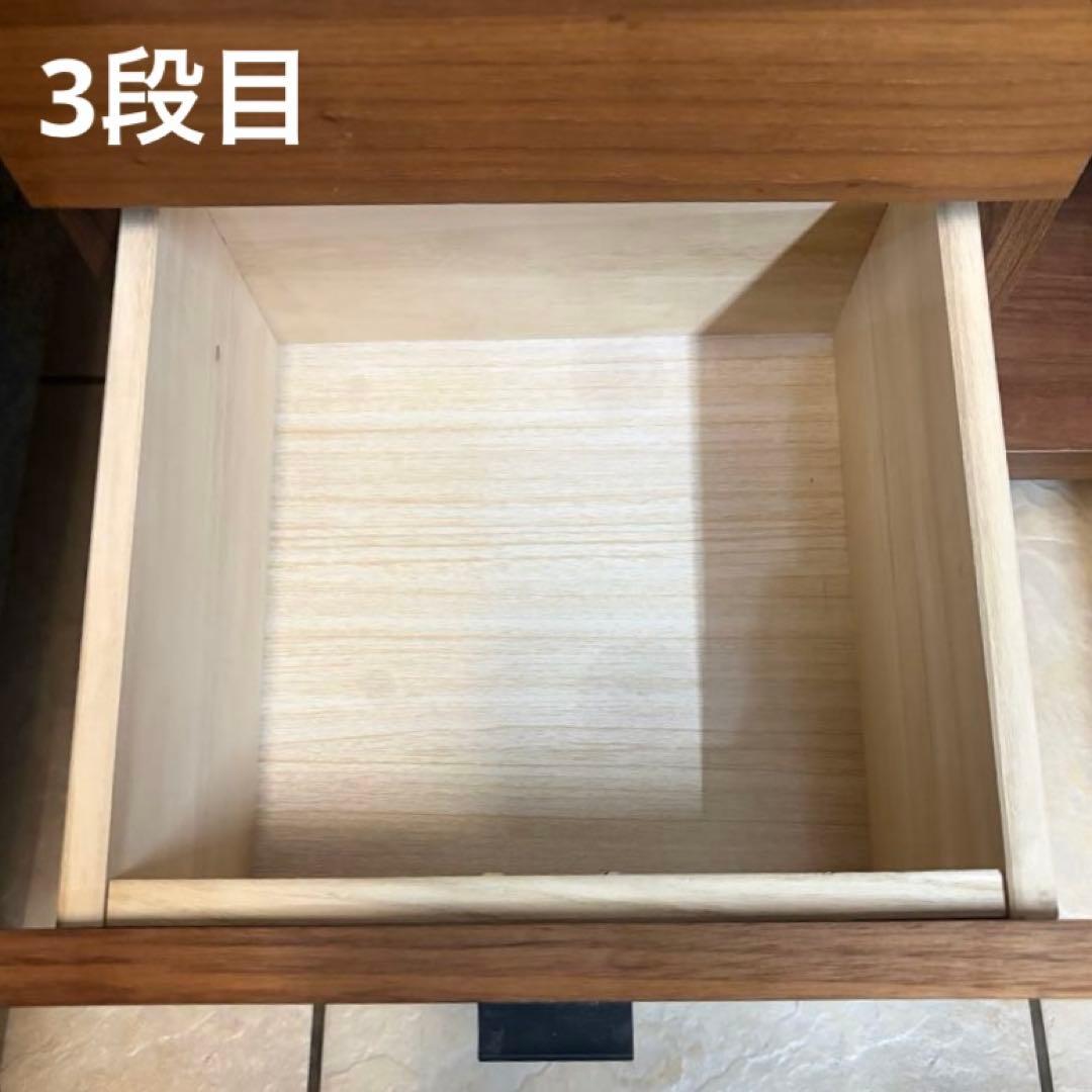 キャビネット コード穴有り ブラウン 幅60 木製 チェスト 引き出し