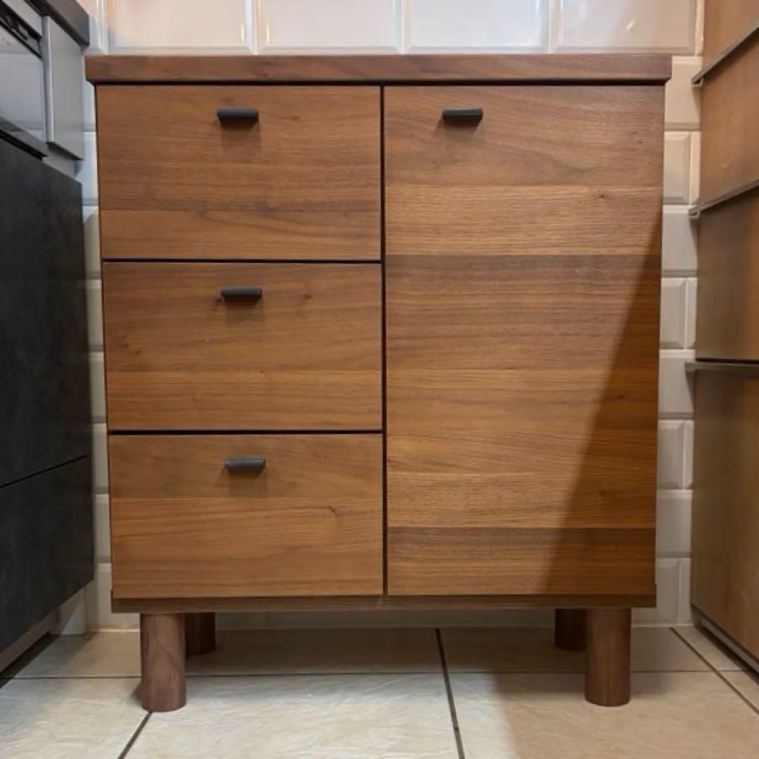 キャビネット コード穴有り ブラウン 幅60 木製 チェスト 引き出し