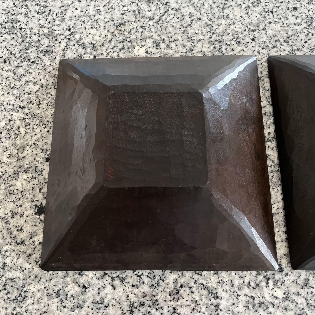 三谷龍二　黒拭き漆　角皿　 2枚セット