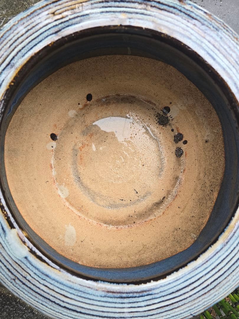 【彩】睡蓮鉢 火鉢 メダカ 金魚鉢 陶器 大型 昭和レトロ アンティーク 古民具