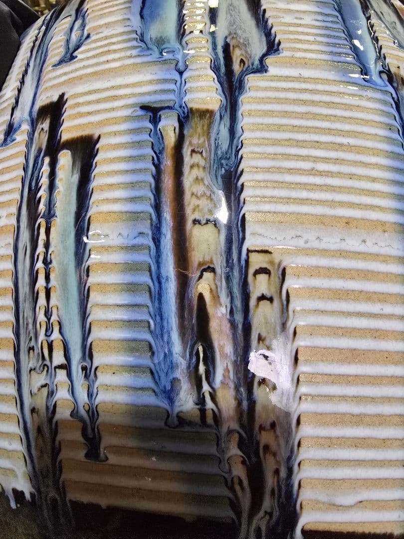 【彩】睡蓮鉢 火鉢 メダカ 金魚鉢 陶器 大型 昭和レトロ アンティーク 古民具