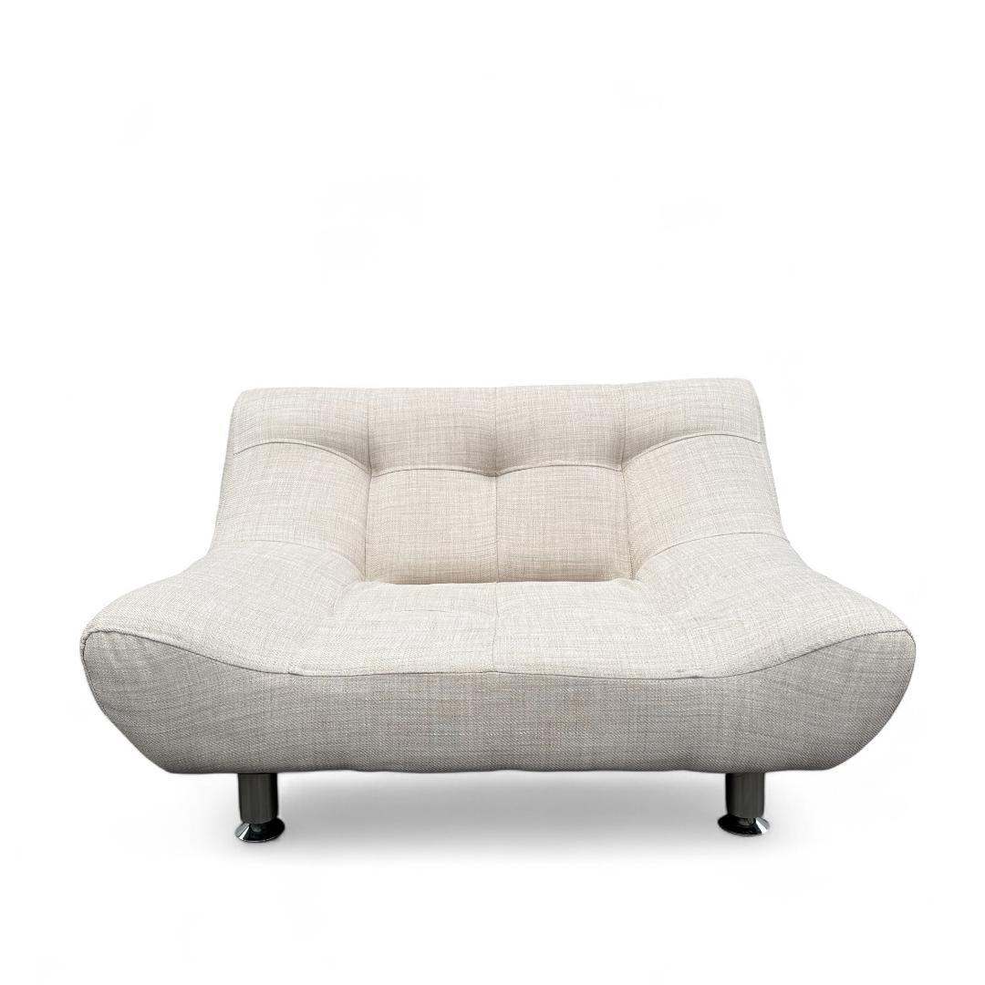 【新品】高級感あふれる1人掛けソファ ローソファ/ベージュ