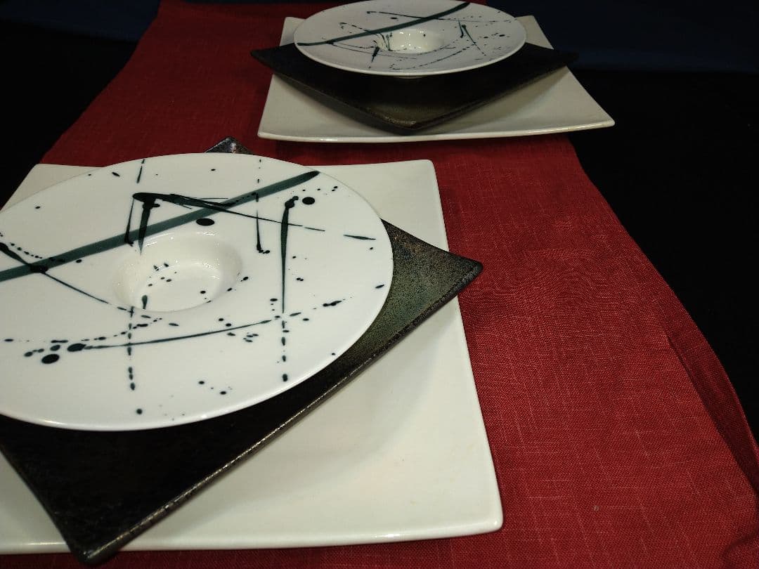 ⬛高級レストラン・ホテル・旅館気分でトリプル♢メイン皿3種類2組6