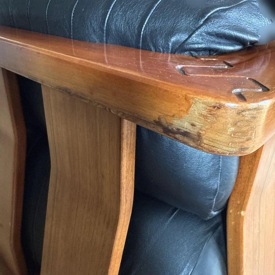 レア　Luciano Frigerio イタリア　黒レザー 1人掛けソファ