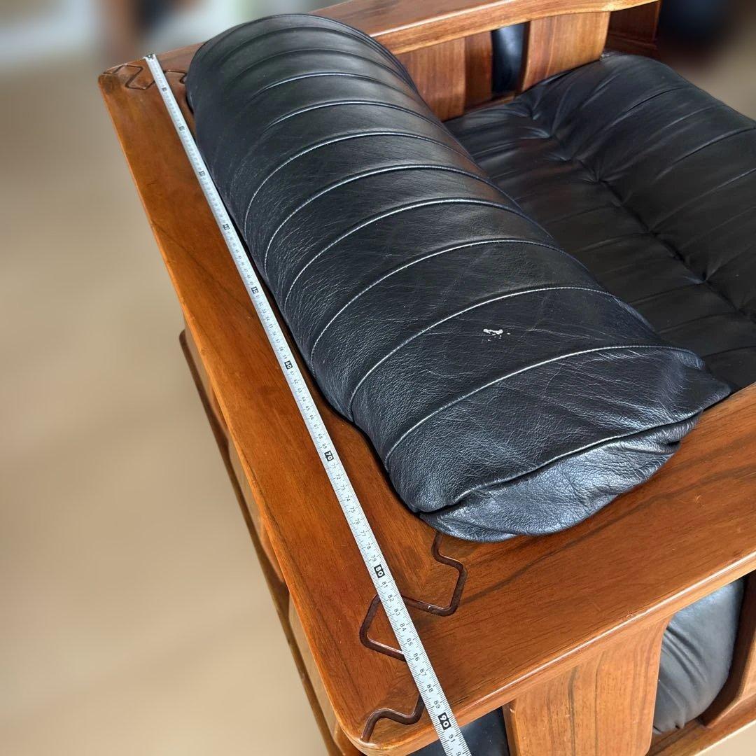 レア　Luciano Frigerio イタリア　黒レザー 1人掛けソファ