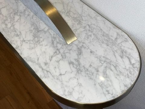 55万 西村心 ドバイ購入 大理石 コンソールテーブル 飾り棚 白