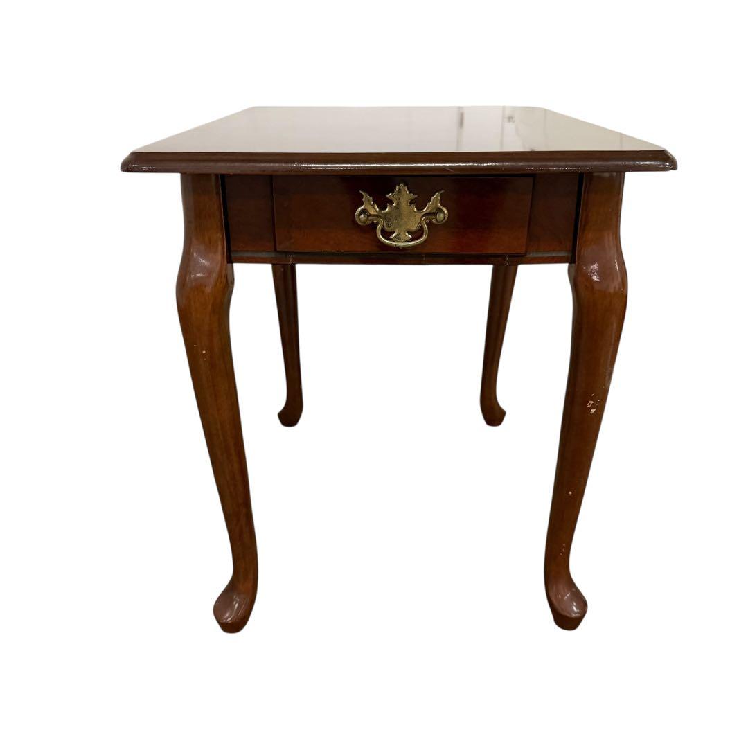 アンティーク調 猫脚 サイドテーブル 引き出し付