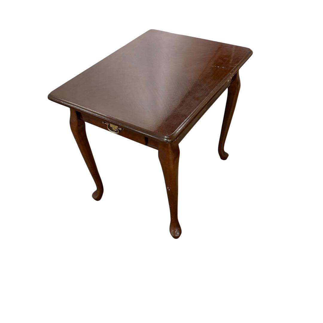 アンティーク調 猫脚 サイドテーブル 引き出し付